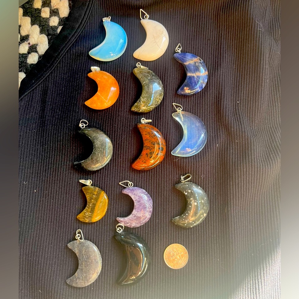Crystal moon pendants